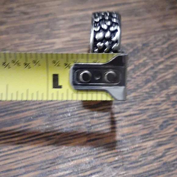 EDFORCE STAINLESS PEBBLED STEEL BAND RING NWT SIZE 12